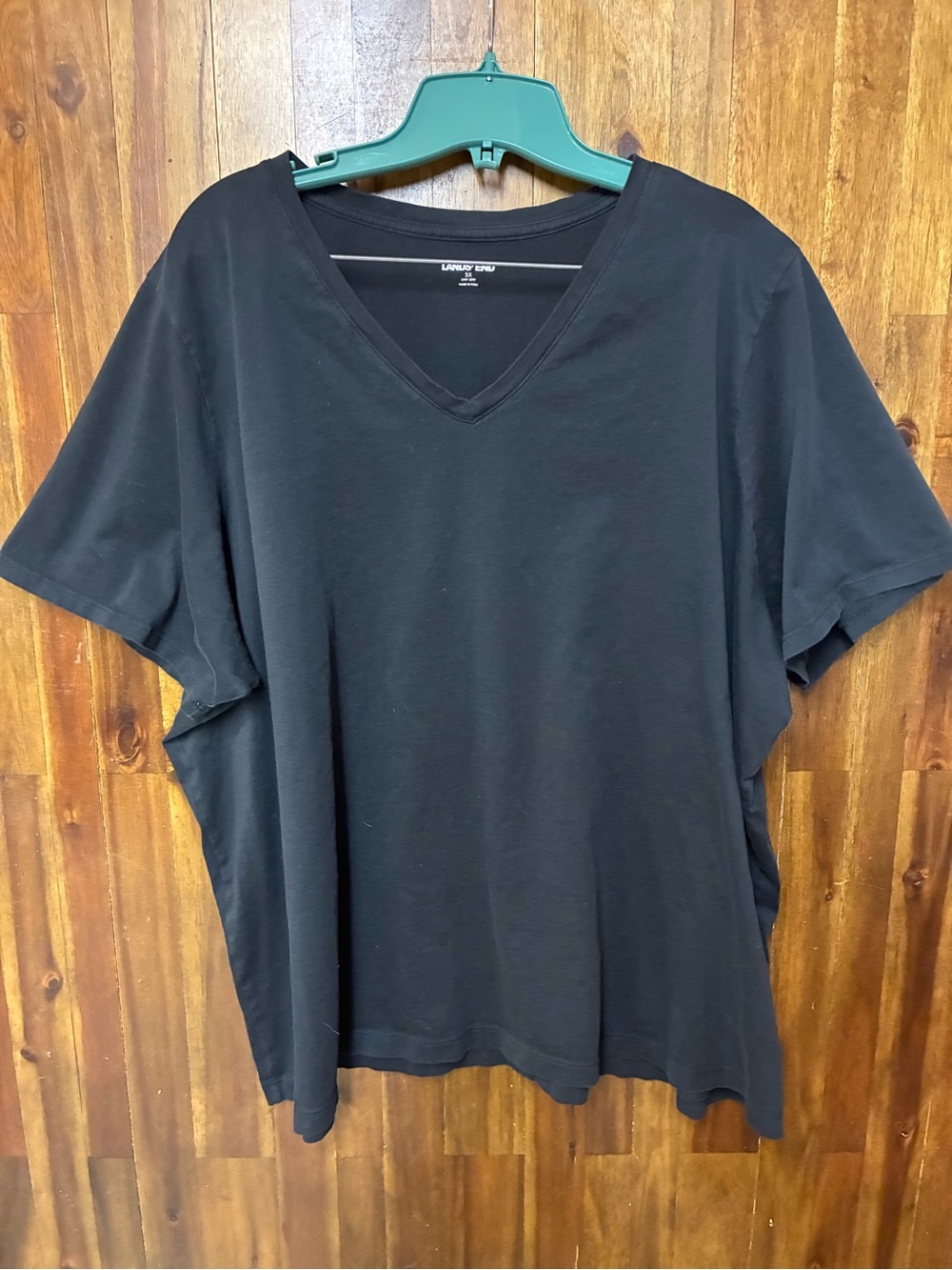 Lands’ End Women’s Classic Black V-Neck Basic Tee (3X)